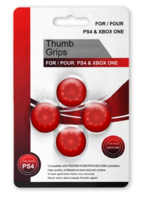 Насадки на джойстики Thumb Grips (Красные) (PS5, PS4, PS3, Xbox Series S/X, Xbox One, Xbox 360)